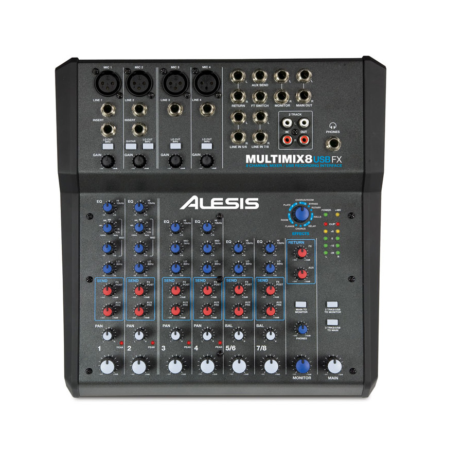 Alesis MultiMix 8 USB FX, Mixer with USB & Effects
