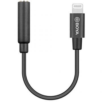 BOYA BY-K3 3.5mm TRRS Female to Lightning Adapter Cable
