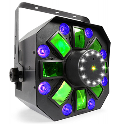 LED MULTI ACIS IV 80W 6x 3W RGBWAUV WITH LASER & RGB-UV STROBE DMX - Image 4