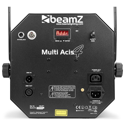 LED MULTI ACIS IV 80W 6x 3W RGBWAUV WITH LASER & RGB-UV STROBE DMX - Image 3