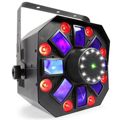 LED MULTI ACIS IV 80W 6x 3W RGBWAUV WITH LASER & RGB-UV STROBE DMX