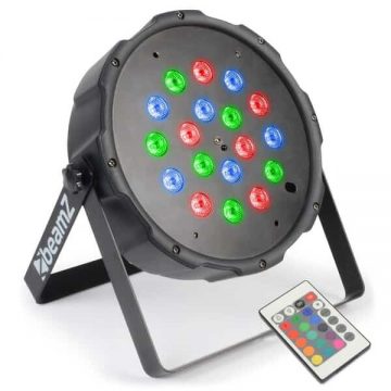Beamz LED PAR 64 FLATPAR 18X 1W RGB DMX IRC
