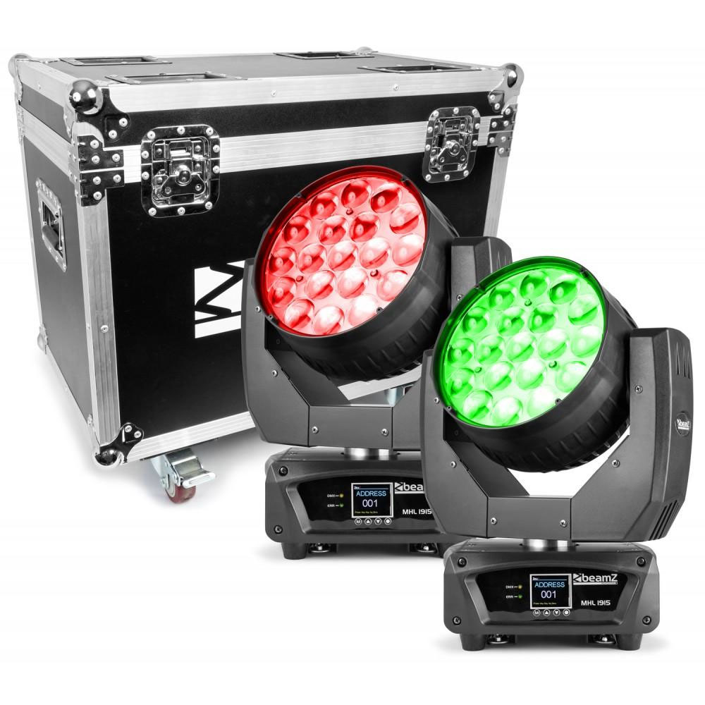 MHL-1915 LED MOVING HEAD 4IN1 2PC IN FLIGHTCASE