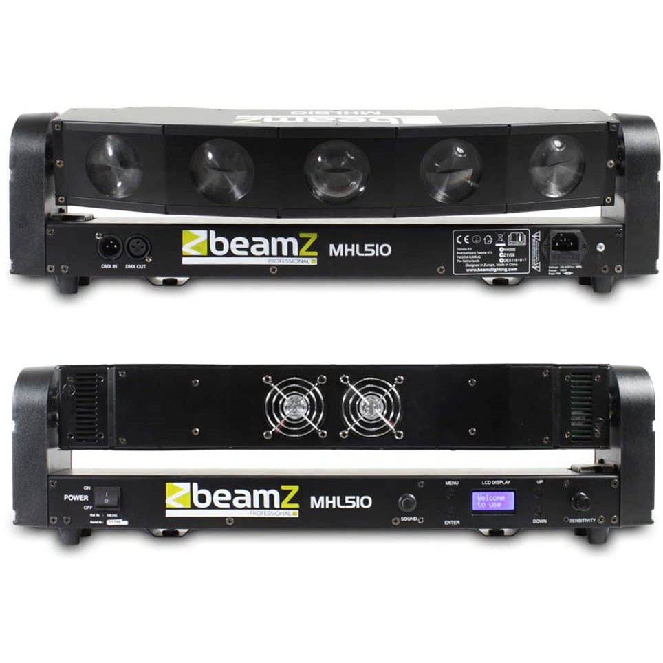 Beamz MHL-510 LED MOVING HEAD COLOUR SWEEPER 5X 10W QUAD LED - Image 3