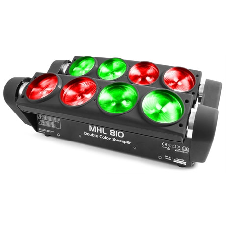 Beamz MHL-810 LED Moving Head Colour Double Sweeper 8x 10w Quad - Image 2
