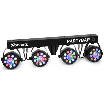 Beamz PARTYBAR3 4X PAR 9x 1W RGBW, 4 X MAGIC BALL