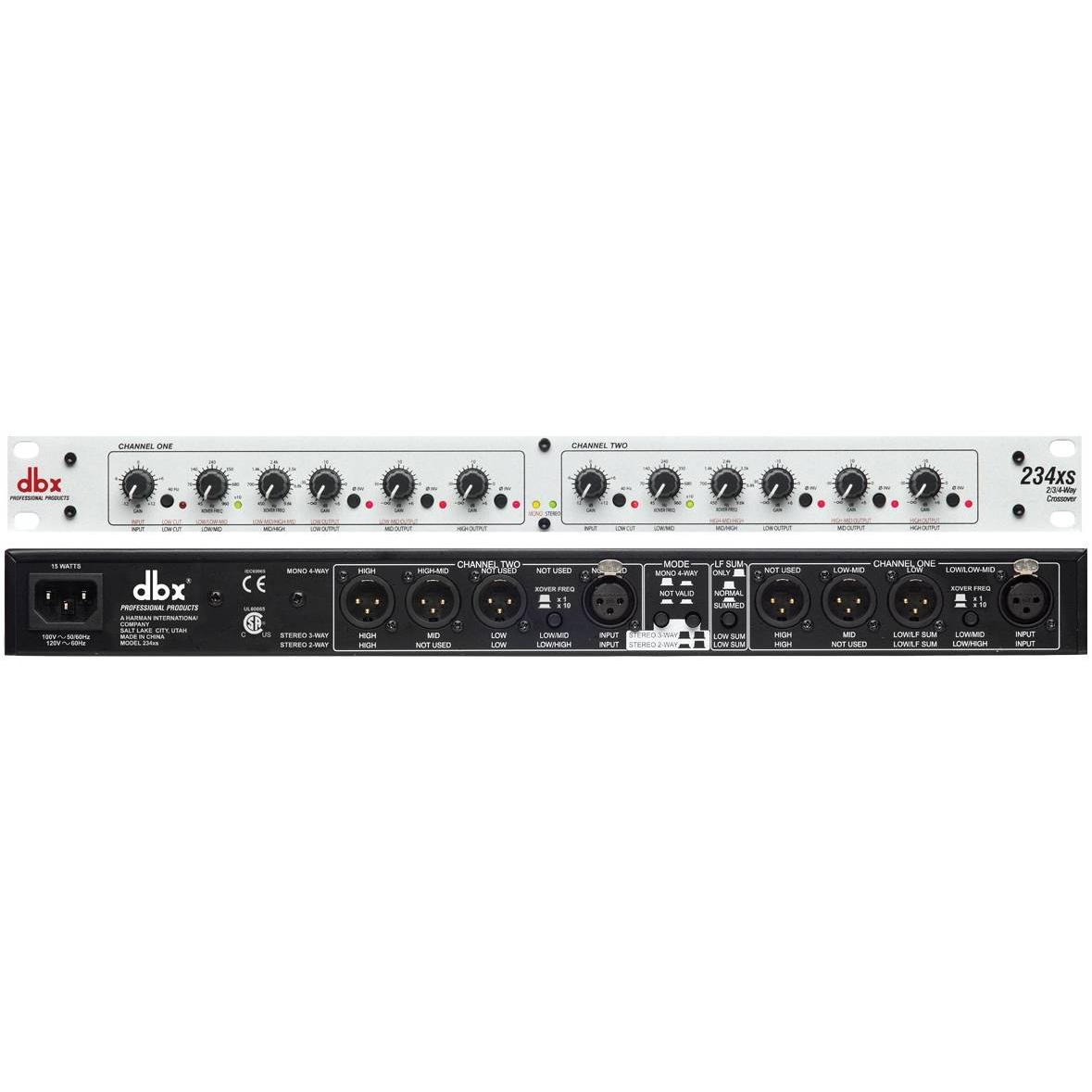 DBX 234XS Stereo 2/3 Way, Mono 4-Way Crossover with XLR Connectors - Image 3