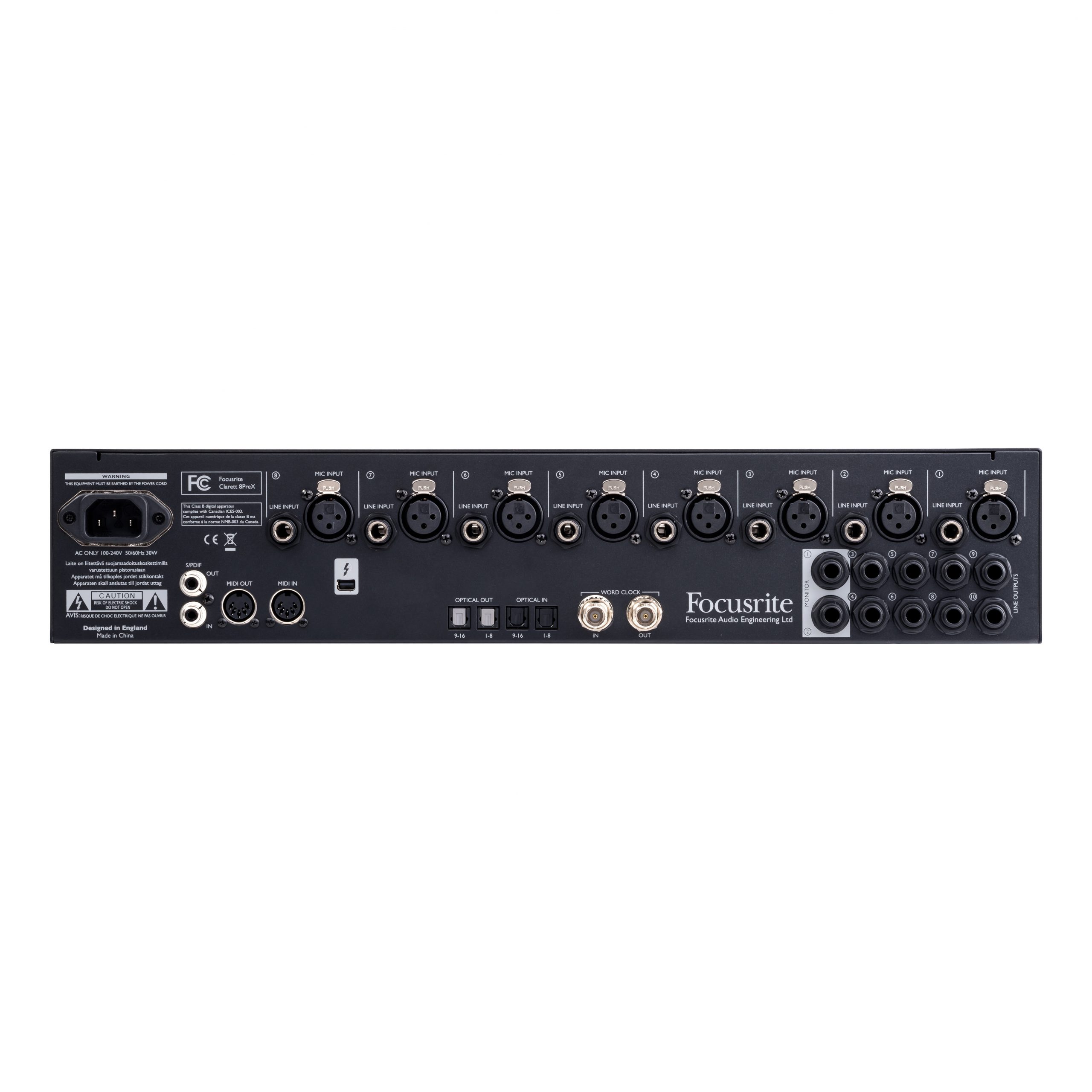 Focusrite Clarett 8PreX 26-IN, 28-OUT THUNDERBOLT AUDIO INTERFACE - Image 2