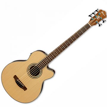Ibanez AEB105E-NT Natural High Gloss 4-String Acoustic Electric Bass Guitar