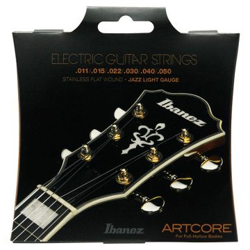Ibanez IFAS6SL Artcore 11-50 Jazz Light Stainless Steel Flat Wound Electric Guitar Strings