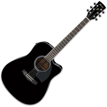 Ibanez PF15ECE-BK PF Performance Series Dreadnought Acoustic Electric Guitar