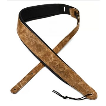 PRS Padded Leather Signature Strap - Sandstorm/Black