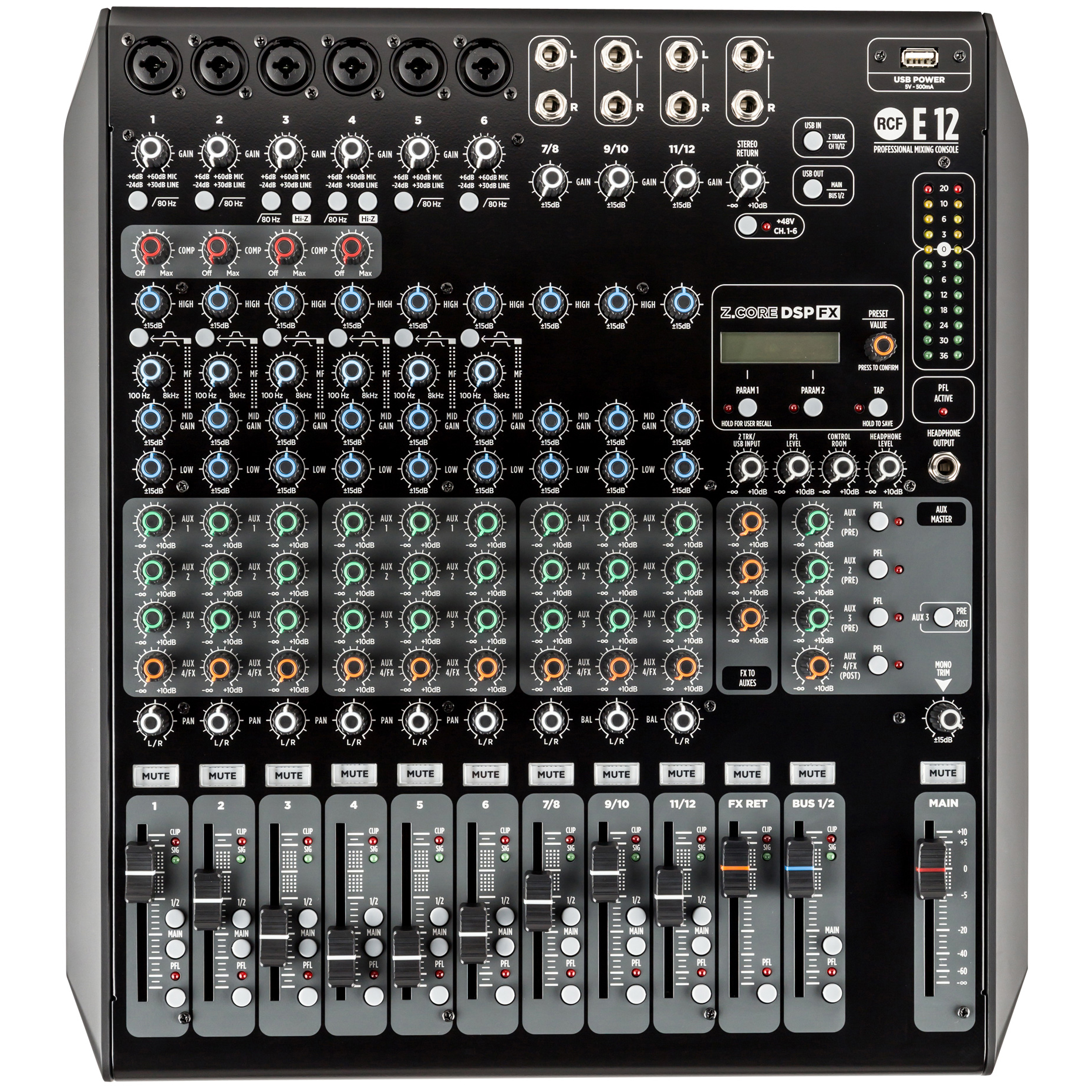 RCF E12 12-Channel Mixing Console with Superior Effects AND EQS