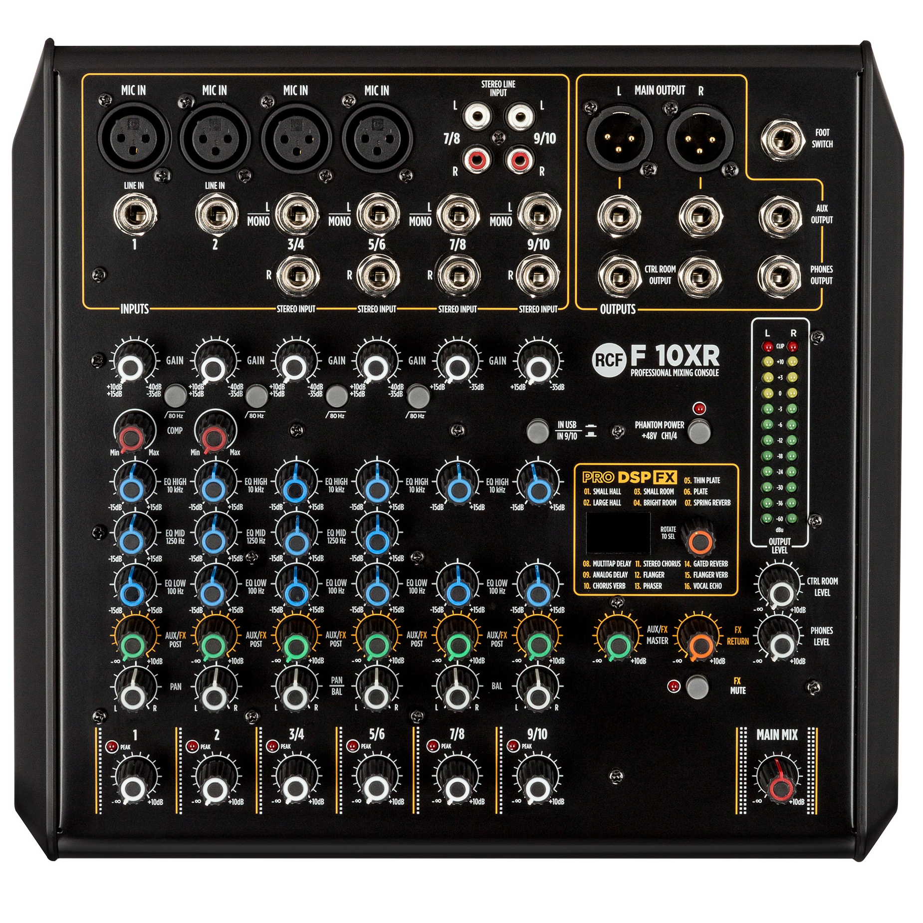 RCF F 10XR 10-Channel Mixer with Multi-FX and Recording