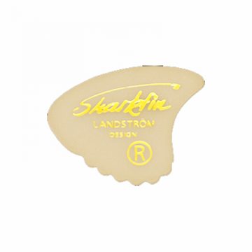 Sharkfin GP102 Gold Print Medium White Plectrum