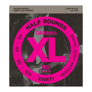 D'Addario ENR71 45-100 Half Round Bass Long Scale 4 String Bass Guitar Strings