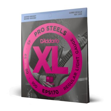 D'Addario EPS170 45-100 ProSteel Bass Light Long Scale 5 String Bass Guitar Strings