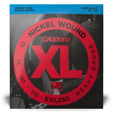 D'Addario EXL230 55-110 Nickel Wound Bass Heavy Long Scale 4 String Bass Guitar Strings
