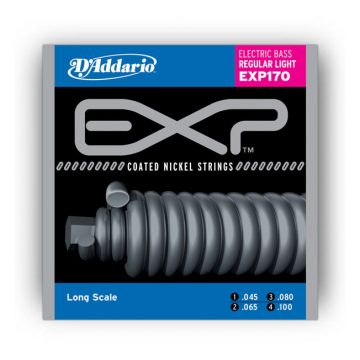 D'Addario EXP170 45-100 Coated Nickel Wound Bass Light Long Scale 4 String Bass Guitar