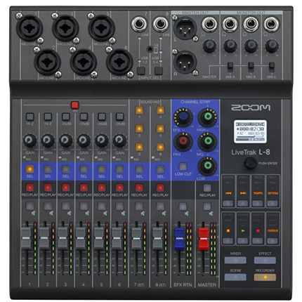 Zoom L-8 LiveTrak 8-channel Digital Mixer / Recorder